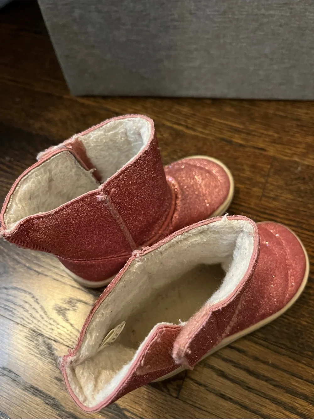 Baby size 6 Glitter Pink Boots and Pastel Rainbow Lace-Up Boots - 2 Pairs